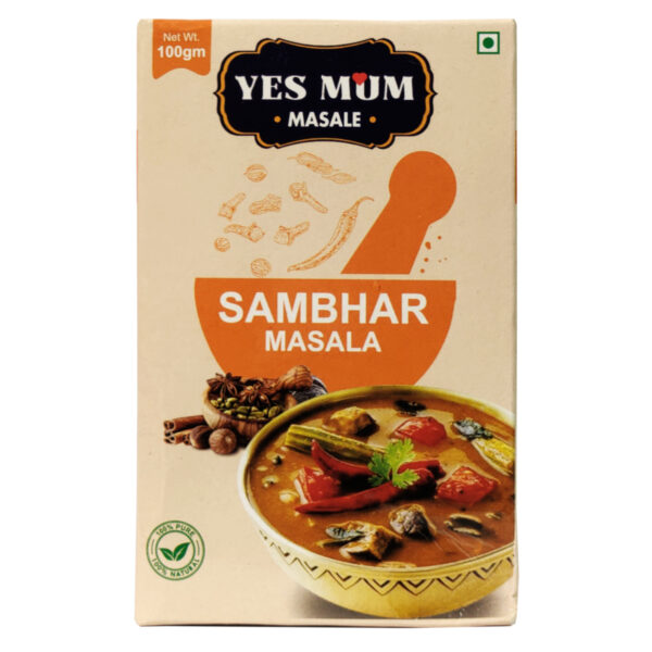 Sambhar Masala Powder | No Preservatives | No Artificial Colour | Low Temperature Grinding | 100% Pure & Natural - 100g